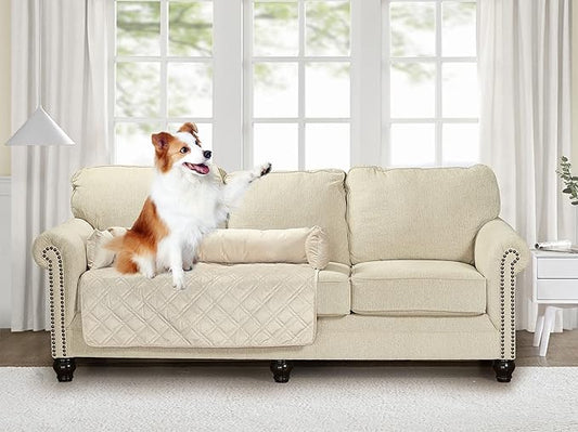 Brilliant Sunshine Premium Beige Silky Velvet Pet Sofa Bed