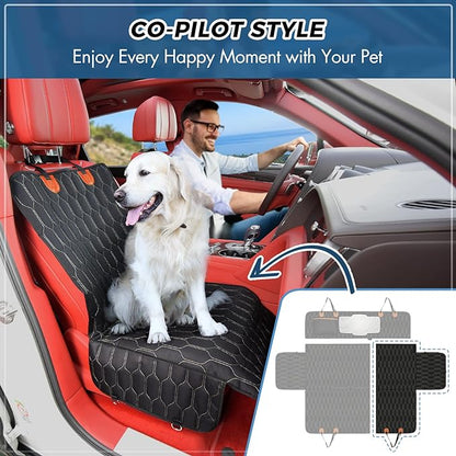 Dog Car Seat Cover for Back Seat 6-in-1 Waterproof 100% Scratchproof 60"x64"