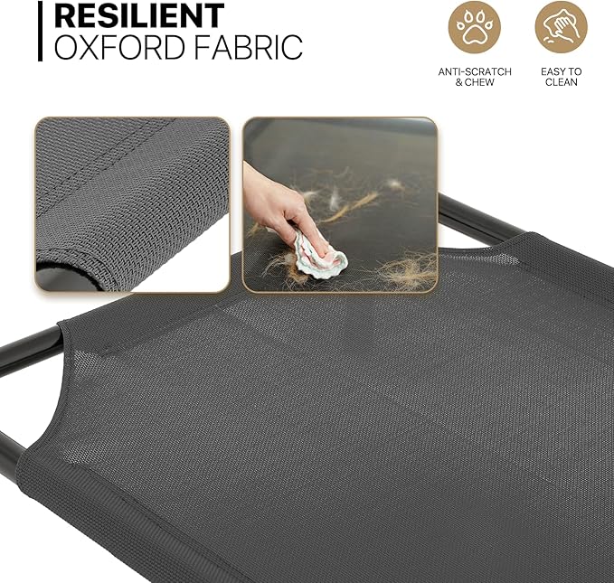 MoNiBloom Elevated Dog Bed Cooling Raised Ped Bed Portable Dog Cot for Camping or Beach 35 Inches