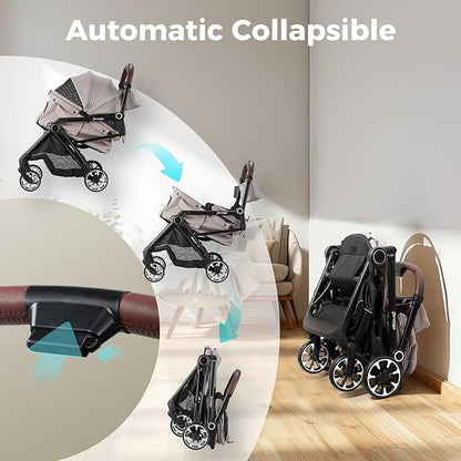 Folding Dog Stroller 4 Wheels 180 °