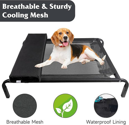 Leekalos Elevated Cooling Cots Bed Pillows for Large Dogs