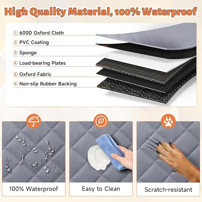 Back Seat Extender for Dogs Window,100% Waterproof