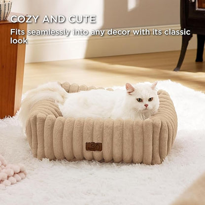 Bedsure Cute Dog Bed for Small Dogs & Cats 20x19x6inches, Tuscan
