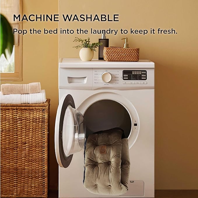 Bedsure Round Cat Beds for Indoor Cats 20x20x9inches, Oak