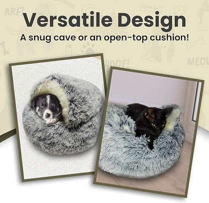 Cat & Dog Cave Bed (20×20inch, Grey)