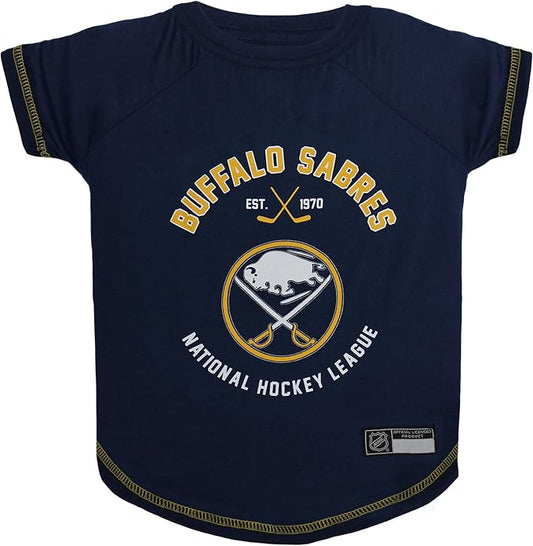 NHL PET TEE Shirt - Buffalo Sabres Ice Hockey Team Dog Shirt, Size: X-Large. Soft, Breathable, Stretchable & Washable Pet T-Shirt XL. Cool & Fashionable Pet Shirt for The Buffalo Sabres Hockey Fan!