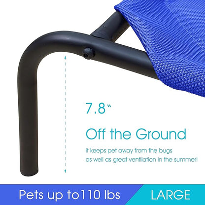 PHYEX Heavy Duty Steel-Framed Portable Elevated Pet Bed 50.5" L 30.5" W 7.8" H(L,