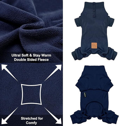 cyeollo Dog Pajamas Thermal Dog Onesie Fleece Dog Pjs Jumpsuit Stretchable Warm Dog Pajamas for Medium to Large Sized Dogs Girl Boy