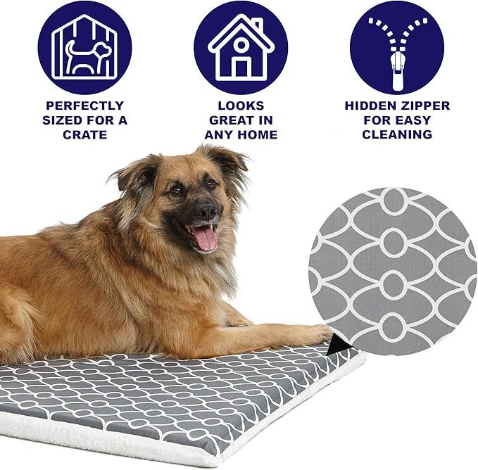 MidWest Homes for Pets Quiet Time Teflon Defender Dog Beds; Pet Beds Designed to Fit Folding Metal Dog Crates 42-Inch