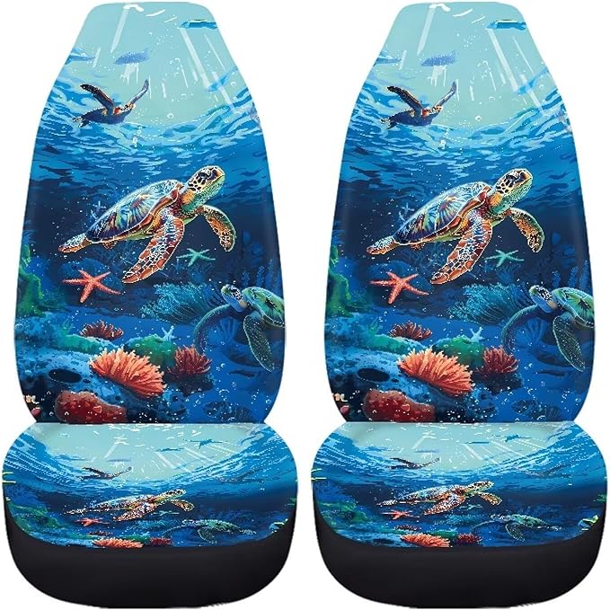 Sea Turtle Printed Car Seat Covers Washable Seat Protector for Women Men Bottom Seat Cushion Covers