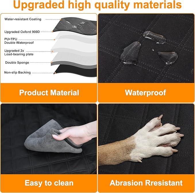 2024 Upgraded Dog Car Seat Cover 480lbs), Supports 4 Dogs