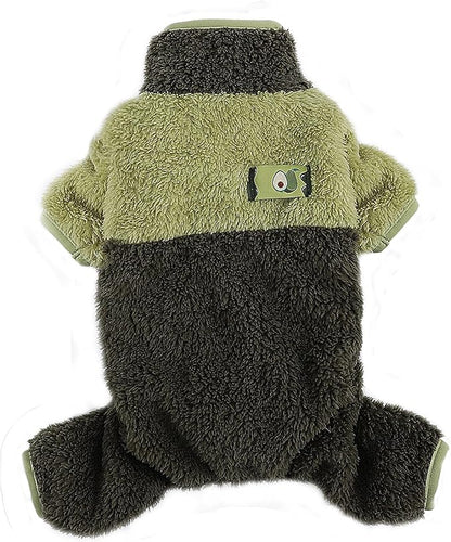 Dog Pjs for Small Dogs Chihuahua Yorkie Clothes Fleece Warm Puppy Pajamas Sweater Onesie Pink Pet Clothes Outfit Apparel (Green