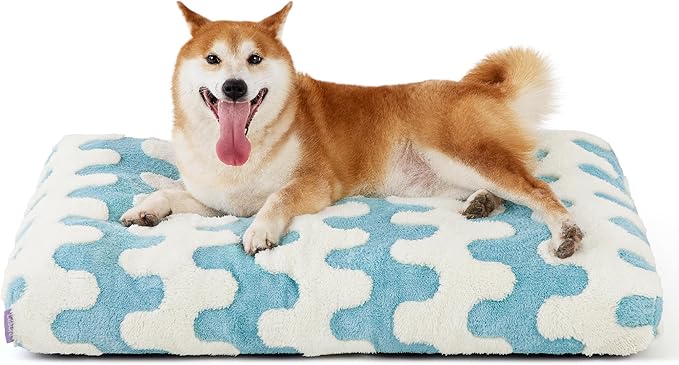 Lesure Dog Beds Large Sized Dog-Thick Shredded Chopped Foam Pet Bed Bottom(35'x22', Blue