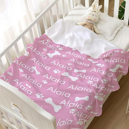 Personalized Dog Blankets Dog Paw Print Blanket Puppy Blanket 40"x30" for