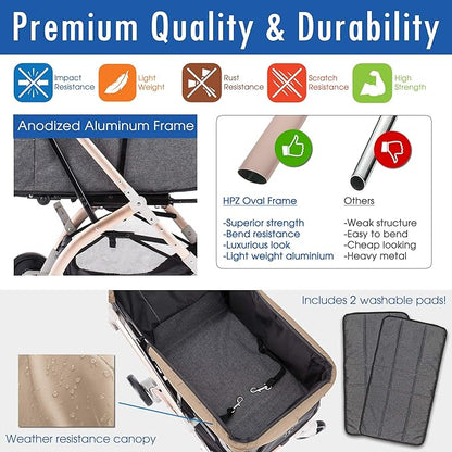 Pet Rover Lite Premium Light-Weight Dog/Cat/Pet Stroller Travel 2nd-Gen.)