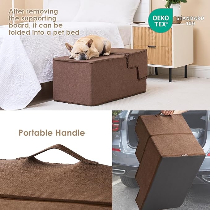 EHEYCIGA Dog Stairs for High Bed 22.5”H 5-Step Dog