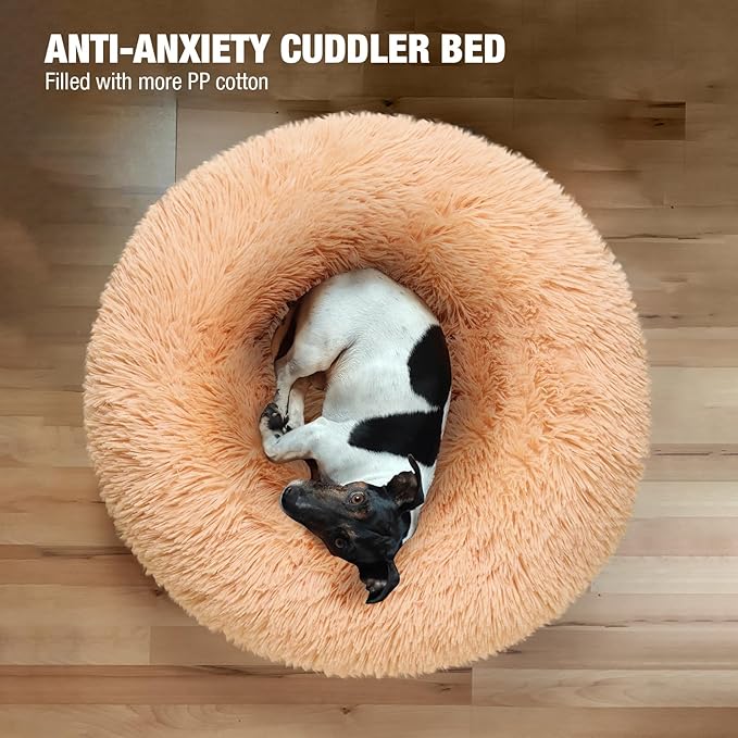 Veehoo Calming Cat Bed for Small Cats 20", Beige