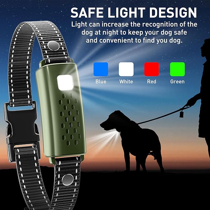 Dog Shock Collar with Flashing Light for Night Walks,4000FT Dog Training Collar with Adjustable Pitch Beep(1-8), Vibration(1-16), Shock(1-99) and Keypad Lock, Shock Collar for Large Medium Small Dogs