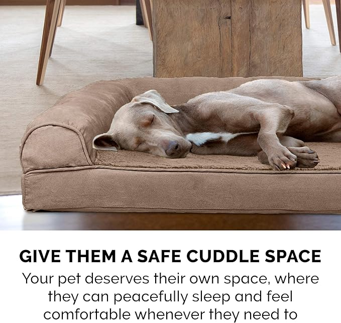 Furhaven Memory Foam Dog Bed for Large Dogs w/ Removable Bolsters & Washable Cover 125 lbs