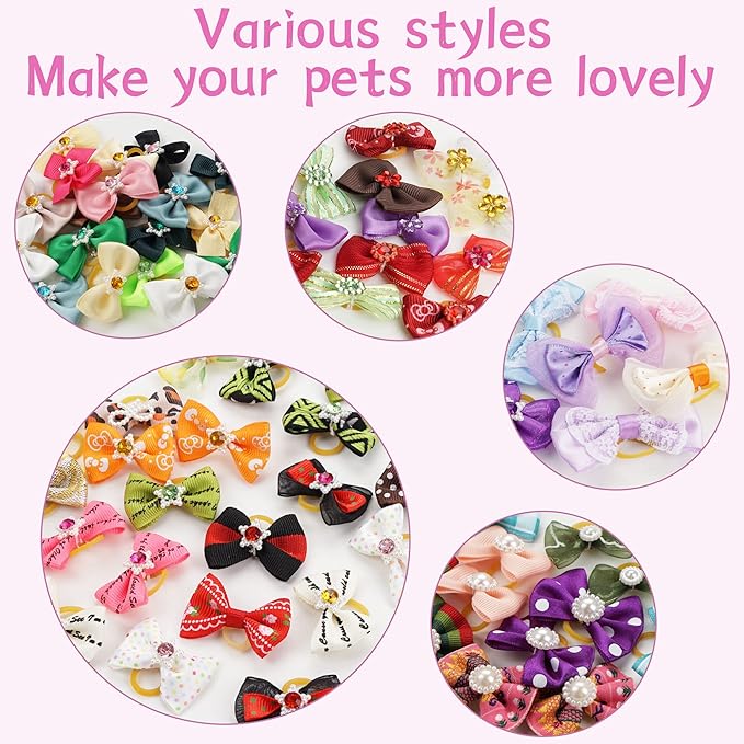 Yxiang 60PCS Small Dog Bows