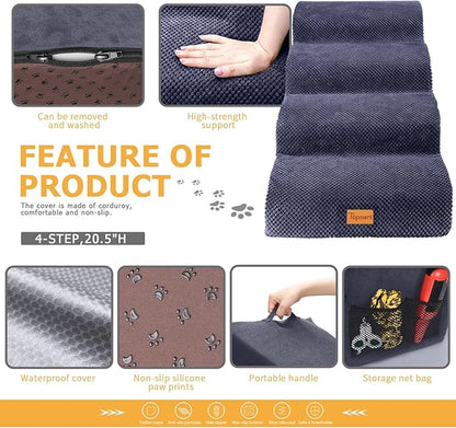 Topmart High Density Foam Dog Steps 4 Tiers