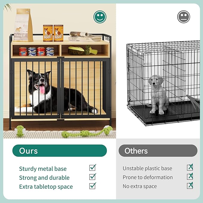 YITAHOME Large Dog Crate 41" Heavy 2 Drawers