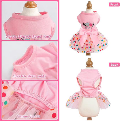 Dog Dresses for Small Dog Girls Dog Birthday Dress Cute Pet Princess Puppy Clothes Female Dog Clothes for Chihuahua Yorkie Clothes Small Dog Birthday Outfit Apparel