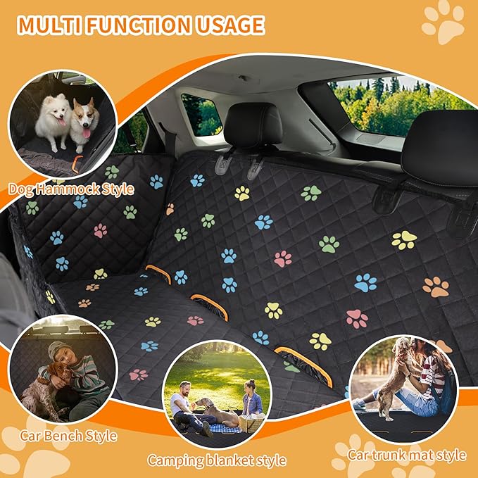 Dog Car Seat Cover for Back Seat 100% 600D 6-Layer