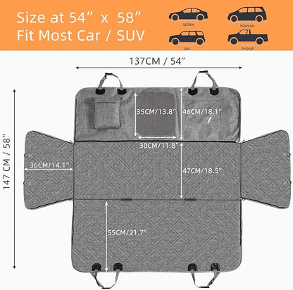 Car Dog Cover with Zipper- Car Hammock for Dogs Waterproof