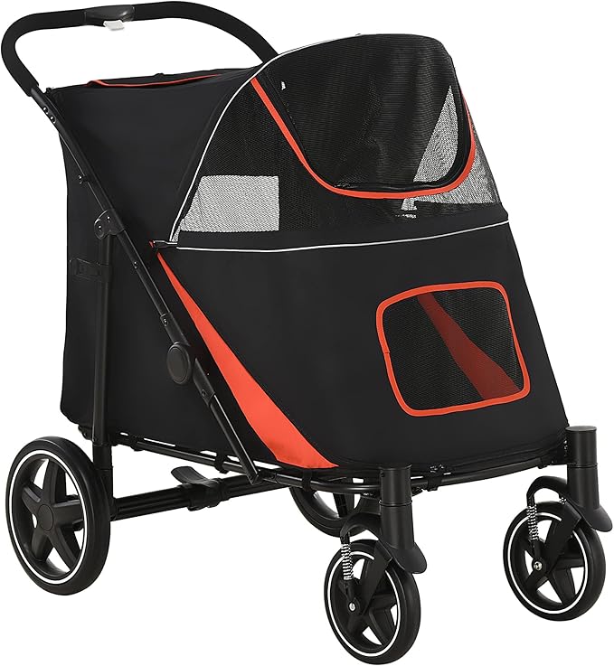 NicBex Dog Stroller One-Click Foldable Doggy Stroller Pet Stroller with Storage Smooth Ride with Shock Absorption