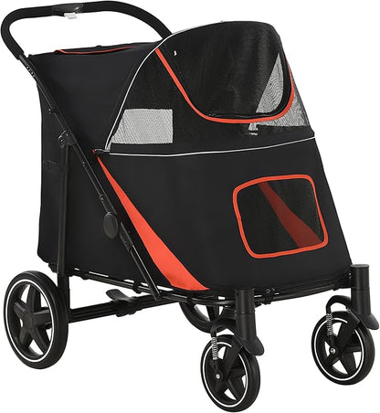 NicBex Dog Stroller One-Click Foldable Doggy Stroller Pet Stroller with Storage Smooth Ride with Shock Absorption