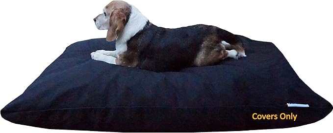 Dogbed4less Do It Yourself DIY Pet Bed Pillow Duvet Canvas Cover + Waterproof Internal case for Dog/Cat at Large 48"X29" Black Color