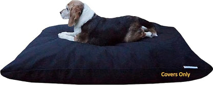 Dogbed4less Do It Yourself DIY Pet Bed Pillow Duvet Canvas Cover + Waterproof Internal case for Dog/Cat at Large 48"X29" Black Color