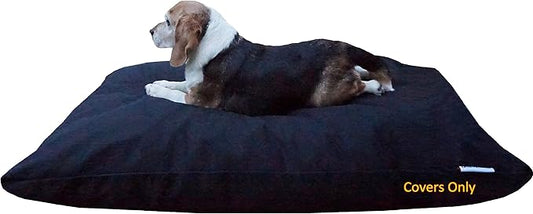 Dogbed4less Do It Yourself DIY Pet Bed Pillow Duvet Canvas Cover + Waterproof Internal case for Dog/Cat at Large 48"X29" Black Color