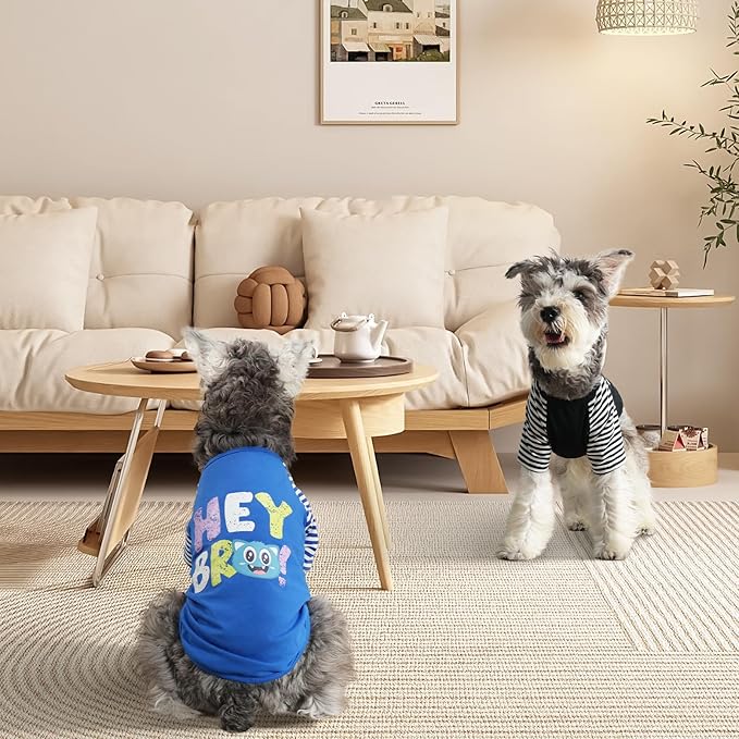 Dog Summer Shirts with Striped Sleeves Dog Cotton (2PCS) XXL