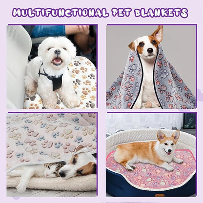 YUEPET Waterproof Dog Blankets, 6 Pack Washable Dog Blankets for Bed Couch Sofa Protector Fleece Flannel Puppy Blanket Soft Plush Reversible Throw Blanket for Medium Large Dogs 40"×30"