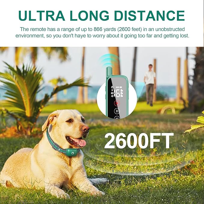 Touch-Screen Dog Shock Collar with Security Lock 2600FT Dog 3 Training