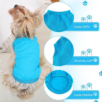 Dog Shirt Vest Clothes for Small Dogs Boy Girl Summer Solid Stretchy Puppy T-Shirts Soft Cool Breathable Lightweight Dog Sweatshirt Pet Cat Outfit