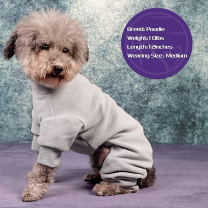cyeollo Fleece Dog Pajamas Thermal Dog Onesie Stretchable Large Dog Pjs Jumpsuit Warm Coat Dog Pajamas for Large Sized Dogs Girl Boy