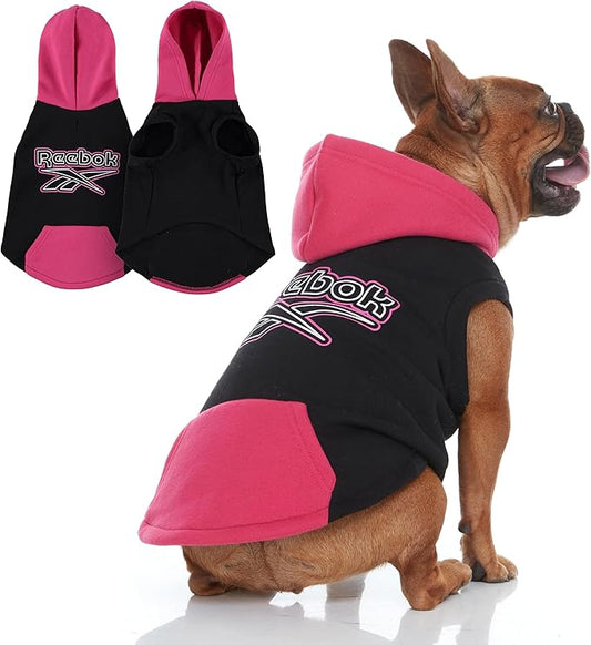 Reebok Dog Hoodie – Fleece Dog Sweater with Leash Hole