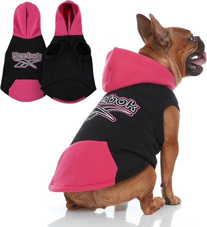 Reebok Dog Hoodie – Fleece Dog Sweater with Leash Hole