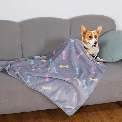 3 Pcs Washable-Soft Warm Dog Blanket Mix Grey 23"x15")