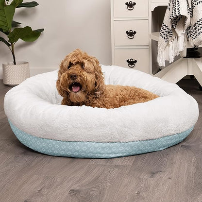 Furhaven 36" Round Donut Dog Bed for Large/Medium Dogs 75 lbs
