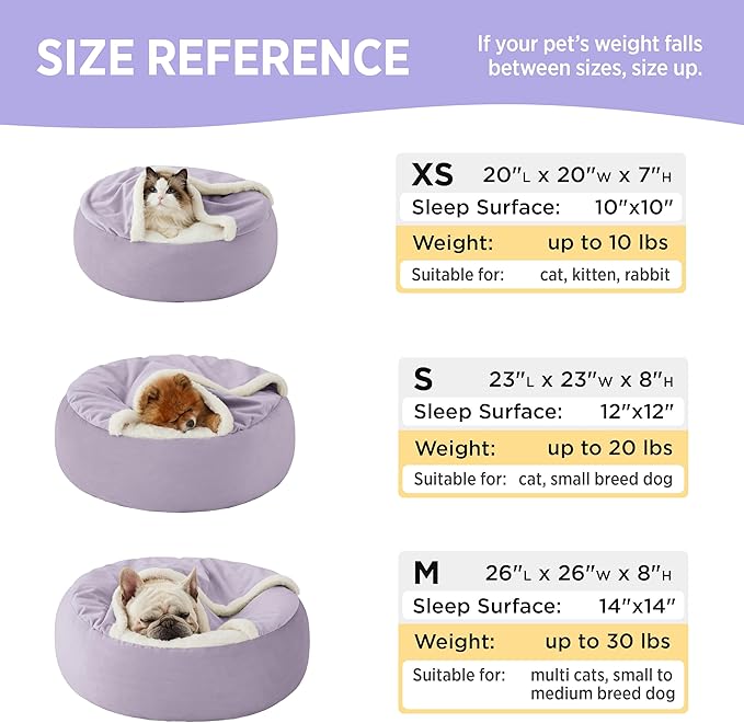 Lesure Cat Bed with Cover Cave 20"