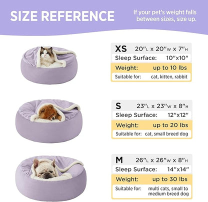 Lesure Medium Dog Bed with Cover Cave 26"