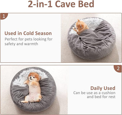 MIXJOY Dog Bed with Blanket Attached 26inch