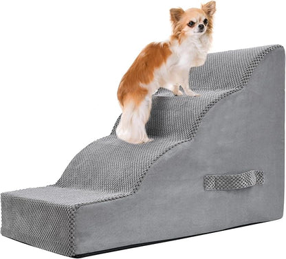 PAWSCRAT Dog Stairs 4 Steps 19.6 inch 30D Foam