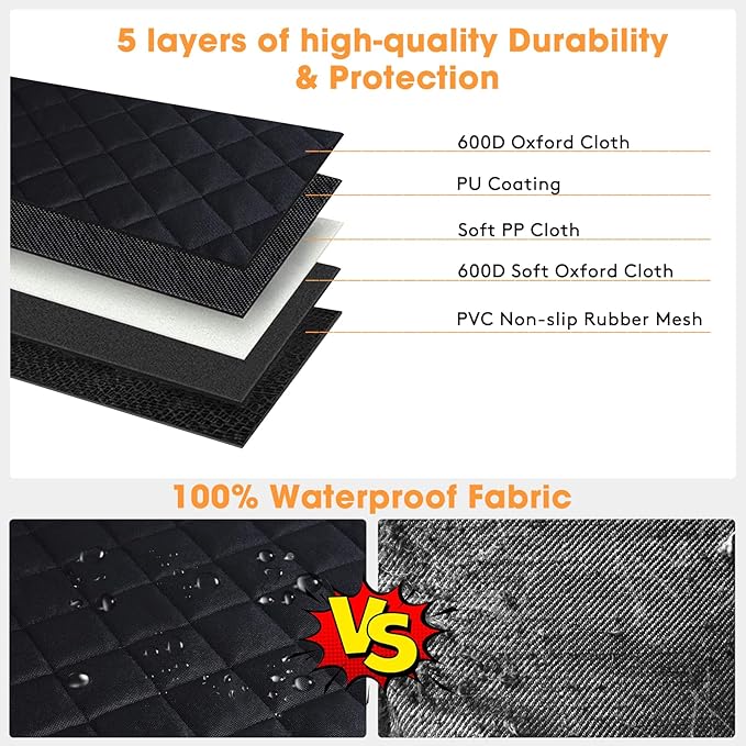 MIXJOY Dog Car Cover for Back Seat and Door Protector Waterproof Dog Seat Covers for Cars 1 Dog