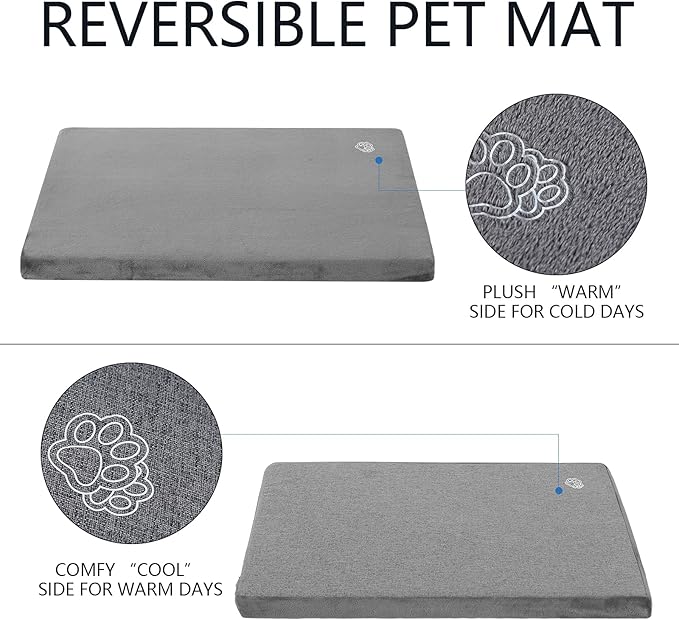 EMPSIGN Stylish Dog Bed Mat Dog Crate Pad Mattress Reversible (Cool & Warm)