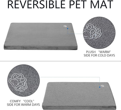 EMPSIGN Stylish Dog Bed Mat Dog Crate Pad Mattress Reversible (Cool & Warm)